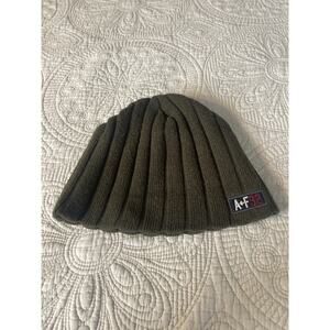 Abercrombie & Fitch A&F 92 Olive Green Ribbed Knit Beanie Hat